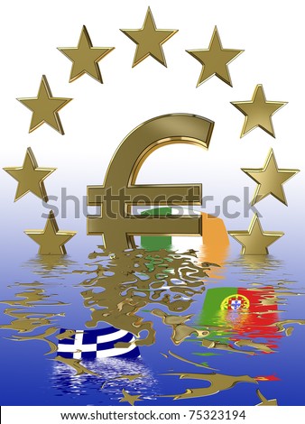 Symbol for the current euro crisis which affects the European Union and the financial markets worldwide.