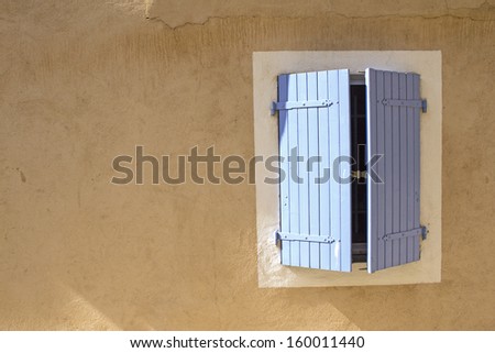 Shutter, blue window shutters on house.