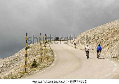 Mont Ventoux, on cycling tour. France.