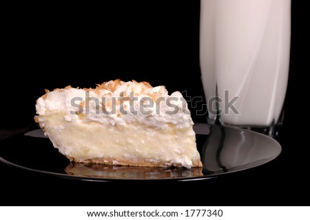 Coconut cream pie with milk