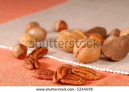A variety of mixed nuts on a table