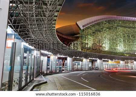 KANAZAWA, JAPAN - MARCH 27: Kanawaza bus terminal in Kanazawa, Japan on March 27, 2012. Modern designed architecture, the terminal is a part of Kanazawa station, people can alter their routes by bus.