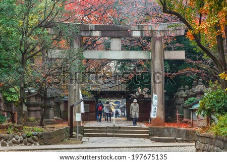 TOKYO, JAPAN - NOVEMBER 25: Toshogu Shrine in Tokyo, Japan on November 25, 2013. Built in 1616, one of shrines across the country that dedicated to Tokugawa Ieyasu, the founder of the Edo Shogunate