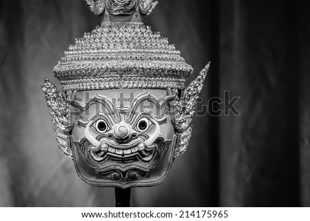 Hua Khon (Thai Traditional Mask) Used in Khon - Thai traditional dance of the epic Ramayana Saga