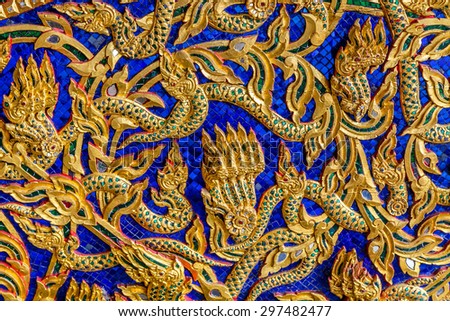 BANGKOK, THAILAND - DECEMBER 17: Thai Royal Barge in Bangkok, Thailand on December 17, 2014. Thai Patterns that applied onto The Thai royal barges which are used in the royal family