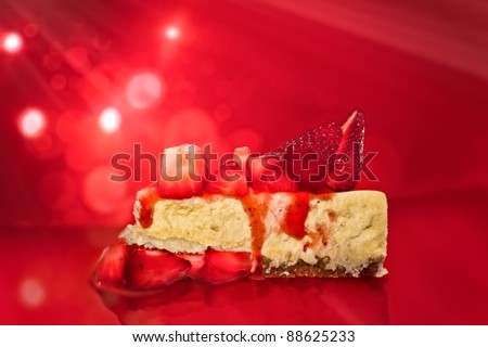 A piece of Strawberry Cheese Cake