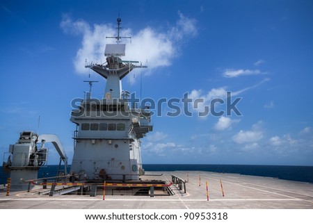 Flight Control Tower on an Aircraft Carrier