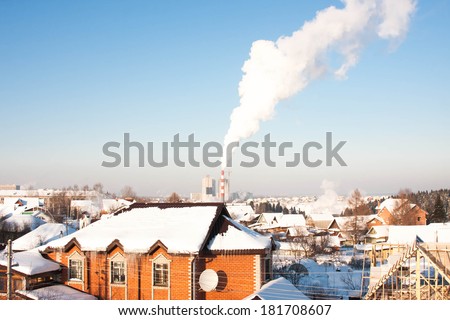 the winter rural landscape is in a private sector, Russia