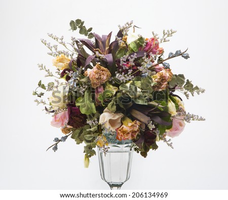 Decoration of dried flowers. Roses.
