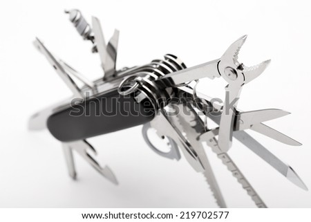 Knife multi-tool, isolated on white background