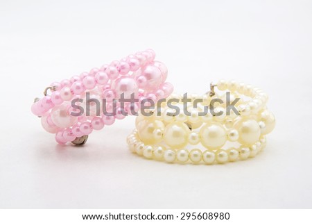 Pearl bracelet isolated on a white background.