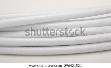 Steel water shower flexible hose isolated on white