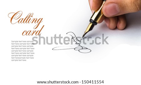 Signature of a fountain pen on white paper