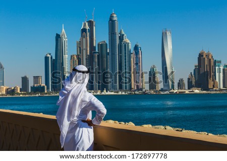 DUBAI, UAE - NOVEMBER 7: Dubai Marina. UAE. November 7, 2013. Dubai was the fastest developing city in the world between 2002 and 2008.