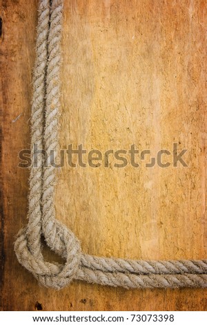 frame made of rope on the old board