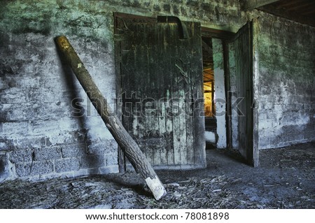 abandoned dilapidated old agricultural building