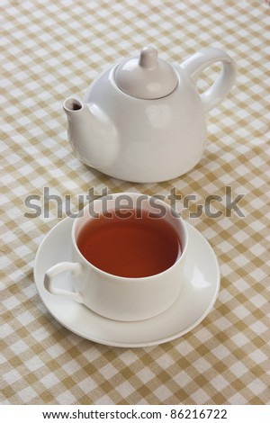 Morning tea on the background cloth