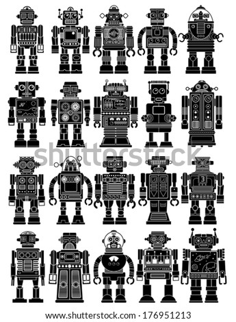 Vintage Tin Toy Robot Collection Vintage Tin Toy Robot Collection
