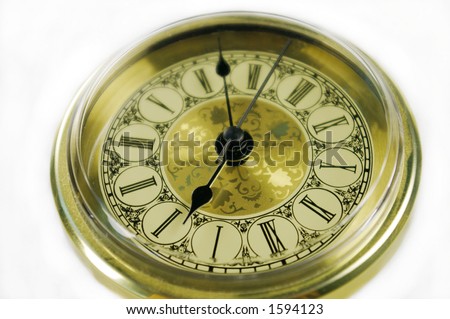 isolated gold clock