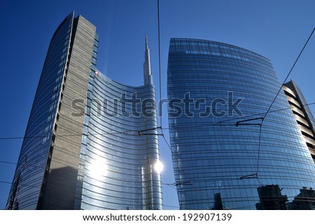MILAN,ITALY-DECEMBER 5: skyscraper unicredit on December 5, 2013 in Milan Italy