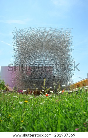MILAN, ITALY - May 11: England pavilion at Expo, universal exposition on the theme of food on  May 11, 2015 in Milan, Italy.