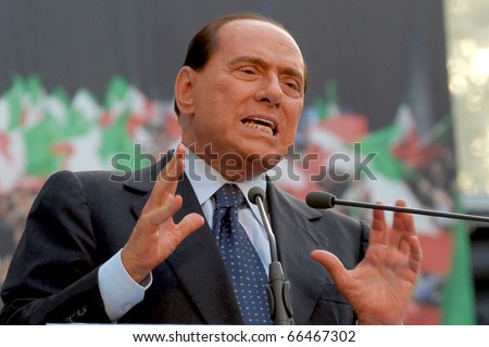MILAN-SEPTEMBER 27: Italian Prime Minister Silvio Berlusconi speaks at the Italian Party Of Freedom (PDL) Festival on September 27, 2009 in Milan, Italy.