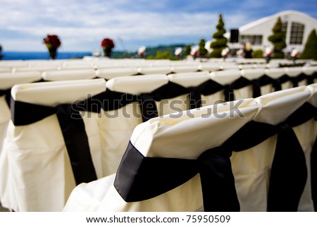 stock photo An outdoor wedding setup