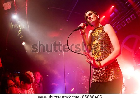 SEATTLE - MAY 14:  French electronic pop lead singer Yelle performs on stage at Neumo's in Seattle on May 14, 2011