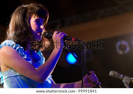 SEATTLE - April 10:  Alternative soul singer Kimbra performs on stage at Showbox Sodo in Seattle on April 10, 2012.