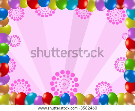 Colorful Birthday Frame Stock Photo 3582460 : Shutterst