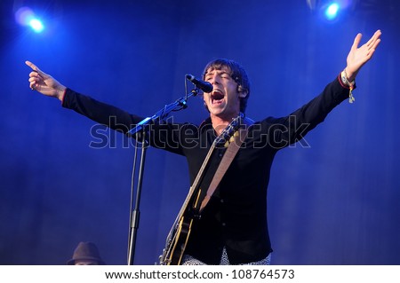 BENICASSIM, SPAIN - JULY 13: Miles Kane performs at FIB on July 13, 2012 in Benicassim, Spain. Festival Internacional de Benicassim.