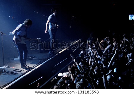 BARCELONA, SPAIN - DEC 10: Alex Trimble, front man of Two Door Cinema Club, performs at Discotheque Razzmatazz on November 19, 2010 in Barcelona, Spain. Razzmatazz celebrates his 10th anniversary.
