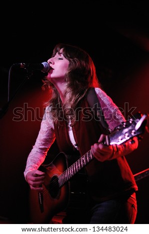 BARCELONA, SPAIN - DEC 2: Miren Iza, singer of Tulsa band, performs at Apolo stage on December 2, 2010 in Barcelona.