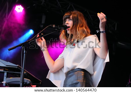 BARCELONA - MAY 25: Melody Prochet, French singer of Melody's Echo Chamber band, performs at Heineken Primavera Sound 2013 Festival on May 25, 2013 in Barcelona, Spain.