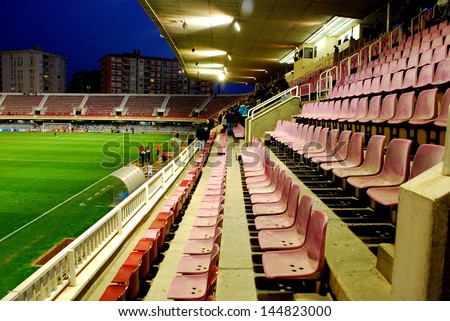 BARCELONA - FEB 7: Mini Estadi Stadium on February 7, 2009 in Barcelona, Spain. The stadium is currently home to FC Barcelona B, FCB\'s reserve team, and Juvenil A.