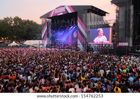 MADRID SEPT 14 Audience at Dcode Festival on September 14 2013 in Madrid Spain MADRID SEPT 14 Audience at Dcode Festival on September 14 2013 in Madrid Spain