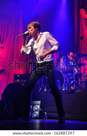 BARCELONA - NOV 5: Suede (Britpop band) performs at Razzmatazz stage on November 5, 2013 in Barcelona, Spain. Brett Anderson is the lead vocalist and the legendary frontman of the band.