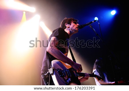 BARCELONA - JUN 20: The Pains of Being Pure at Heart (band) performs at Apolo on June 20, 2011 in Barcelona, Spain.
