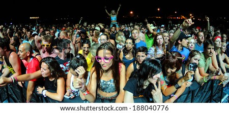 BENICASIM SPAIN JULY 19 People fans at FIB Festival Internacional de Benicassim 2013 Festival on July 19 2013 in Benicasim Spain BENICASIM SPAIN JULY 19 People fans at FIB Festival Internacional de Benicassim 2013 Festival on July 19 2013 in Benicasim Spain