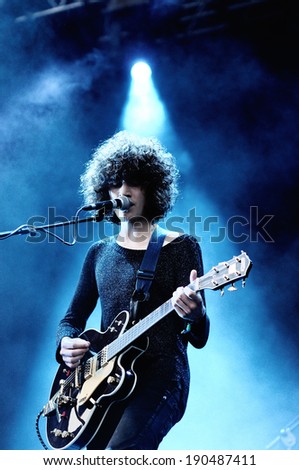 BENICASIM, SPAIN - JULY 18: Temples, a neo-psych group from the Midlands (England), concert at FIB (Festival Internacional de Benicassim) 2013 Festival on July 18, 2013 in Benicasim, Spain.
