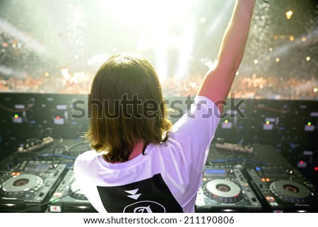 BENICASSIM, SPAIN - JULY 20: Alesso (Swedish disc jockey and electronic dance music producer) performs at FIB Festival on July 20, 2014 in Benicassim, Spain.