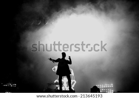 BENICASSIM, SPAIN - JULY 17: Chase & Status (British electronic music production duo band) performs at FIB Festival on July 17, 2014 in Benicassim, Spain.