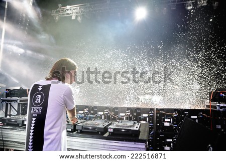 BENICASSIM, SPAIN - JULY 20: Alesso (Swedish DJ and electronic dance music producer) performs at FIB Festival on July 20, 2014 in Benicassim, Spain.