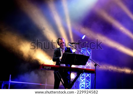 BILBAO, SPAIN - OCT 31: The Divine Comedy (band) live performance at Bime Festival on October 31, 2014 in Bilbao, Spain.