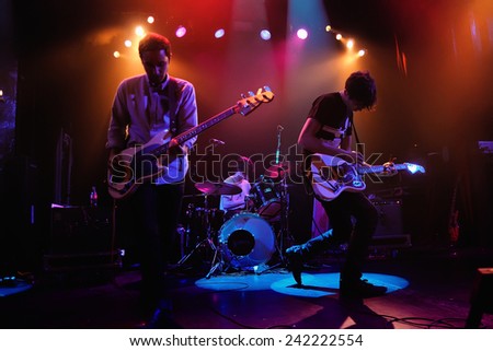 BARCELONA - JUN 20: The Pains of Being Pure at Heart band performs at Apolo on June 20, 2011 in Barcelona, Spain.