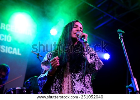 BARCELONA - SEP 23: Mariam the Believer (music band solo project of Mariam Wallentin) performs at Barcelona Accio Musical (BAM) La Merce Festival on September 23, 2014 in Barcelona, Spain.