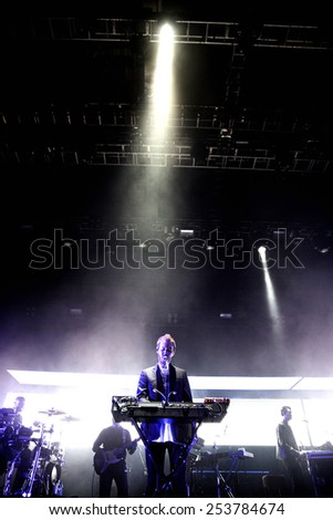 BARCELONA - JUN 14: Massive Attack (electronic musical group) performs at Sonar Festival on June 14, 2014 in Barcelona, Spain.