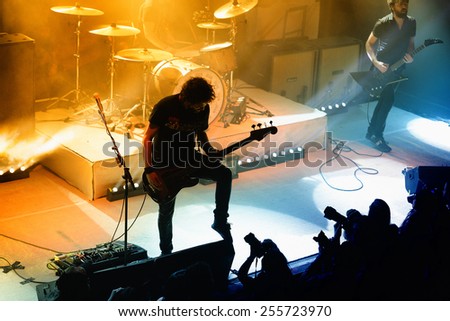 BARCELONA - FEB 13: Berri Txarrak (alternative heavy metal band) live performance at Apolo on February 13, 2015 in Barcelona, Spain.