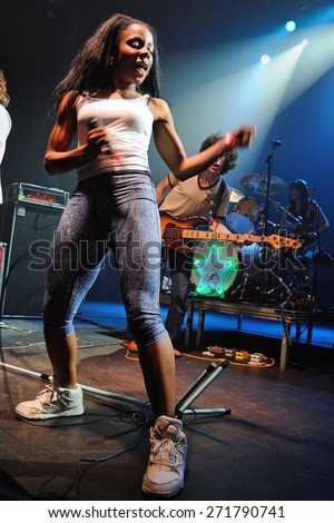 BARCELONA - APR 1: The Go! Team (band) performs at Razzmatazz Club on April 1, 2011 in Barcelona, Spain.