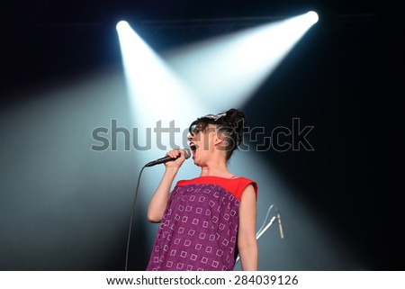 BARCELONA - MAY 29: The Julie Ruin (band) performs at Primavera Sound 2015 Festival, Ray-Ban stage, on May 29, 2015 in Barcelona, Spain.